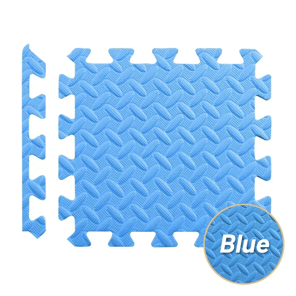 Blue Waterproof Interlocking Mats for Home Gym and Play - SF3475 foam tile demonstrating design and color.